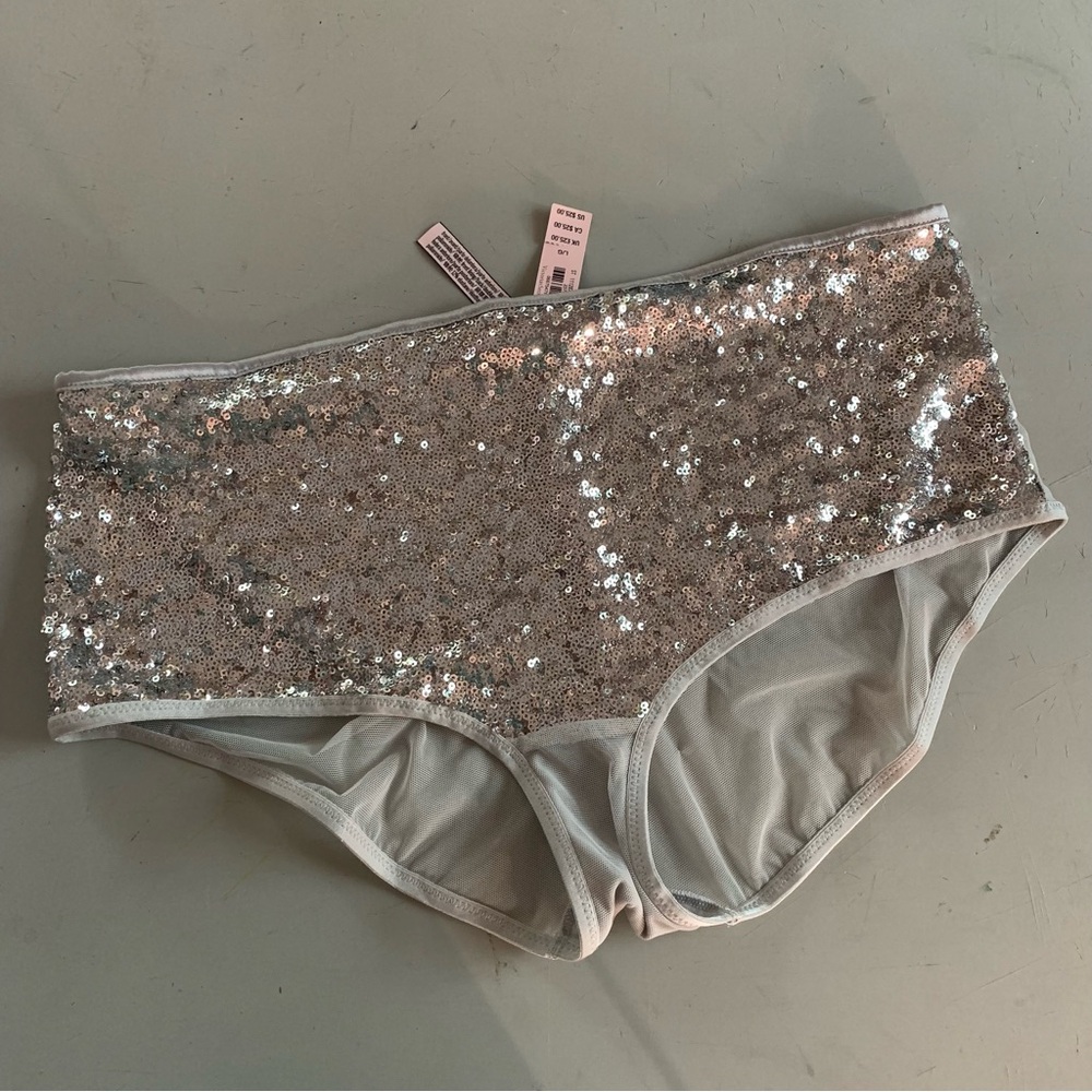 NWT VICTORIA'S SECRET Sheer Mesh Bikini Bottoms in Gray